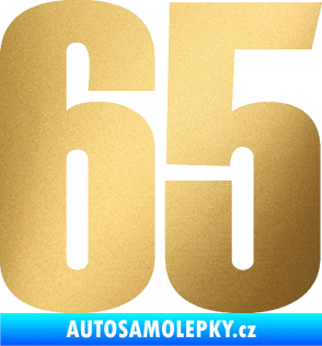 Samolepka Startovní číslo 65 typ 2     zlatá metalíza