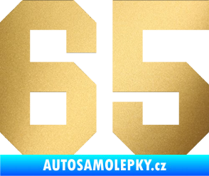Samolepka Startovní číslo 65 zlatá metalíza