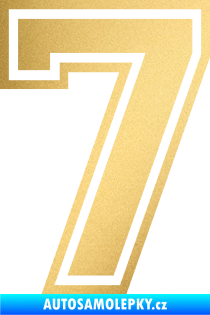 Samolepka Startovní číslo 7 typ 4 zlatá metalíza