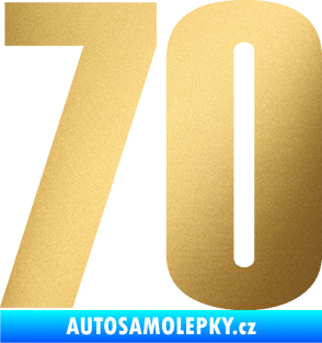 Samolepka Startovní číslo 70 typ 2         zlatá metalíza