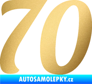 Samolepka Startovní číslo 70 typ 3  zlatá metalíza