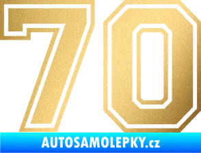 Samolepka Startovní číslo 70 typ 4 zlatá metalíza