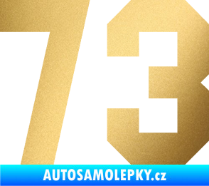 Samolepka Startovní číslo 73 zlatá metalíza
