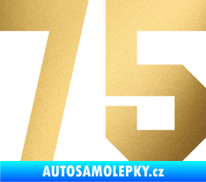 Samolepka Startovní číslo 75 zlatá metalíza