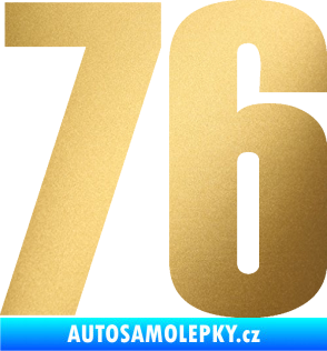Samolepka Startovní číslo 76 typ 2       zlatá metalíza