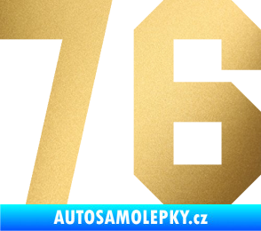 Samolepka Startovní číslo 76 zlatá metalíza
