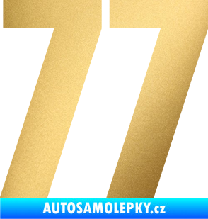 Samolepka Startovní číslo 77 typ 2        zlatá metalíza