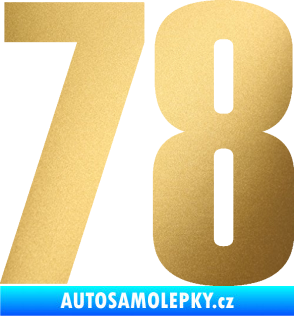 Samolepka Startovní číslo 78 typ 2         zlatá metalíza