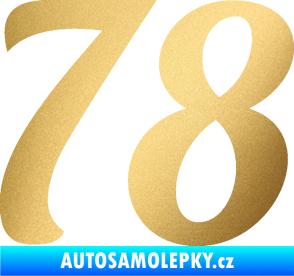 Samolepka Startovní číslo 78 typ 3   zlatá metalíza