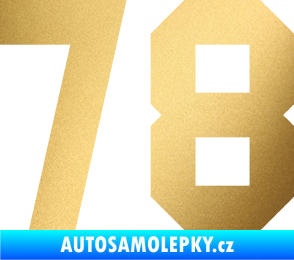 Samolepka Startovní číslo 78 zlatá metalíza