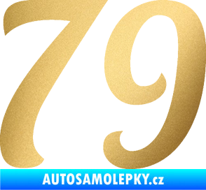 Samolepka Startovní číslo 79 typ 3   zlatá metalíza