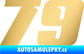 Samolepka Startovní číslo 79 typ 6 zlatá metalíza