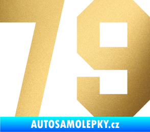 Samolepka Startovní číslo 79 zlatá metalíza