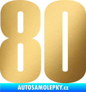 Samolepka Startovní číslo 80 typ 2           zlatá metalíza