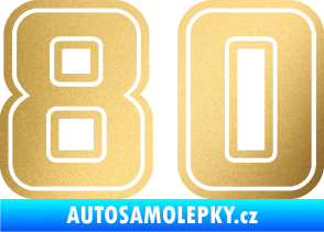 Samolepka Startovní číslo 80 typ 5 zlatá metalíza
