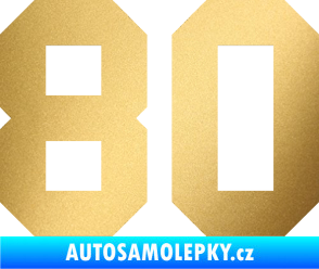 Samolepka Startovní číslo 80 zlatá metalíza