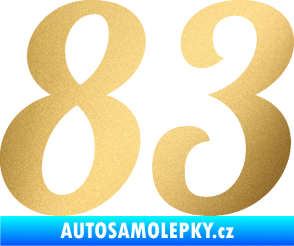 Samolepka Startovní číslo 83 typ 3   zlatá metalíza
