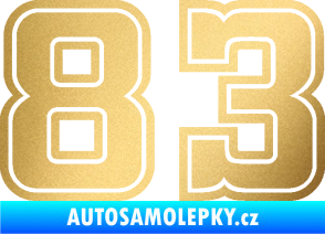 Samolepka Startovní číslo 83 typ 5 zlatá metalíza