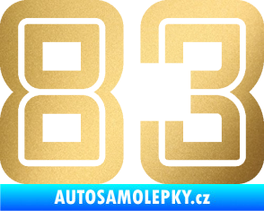 Samolepka Startovní číslo 83 typ 7 zlatá metalíza