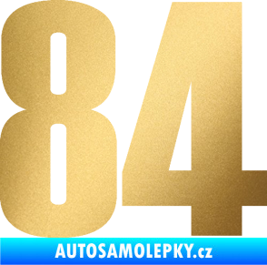 Samolepka Startovní číslo 84 typ 2    zlatá metalíza