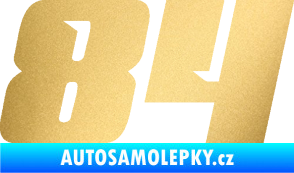 Samolepka Startovní číslo 84 typ 6 zlatá metalíza