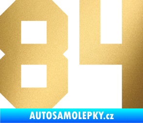 Samolepka Startovní číslo 84 zlatá metalíza