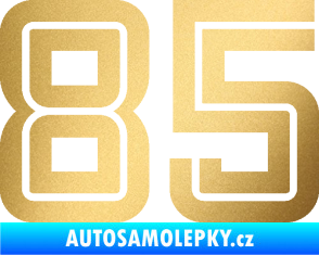 Samolepka Startovní číslo 85 typ 7 zlatá metalíza