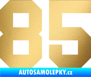 Samolepka Startovní číslo 85 zlatá metalíza