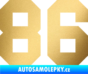 Samolepka Startovní číslo 86 zlatá metalíza