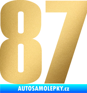 Samolepka Startovní číslo 87 typ 2       zlatá metalíza