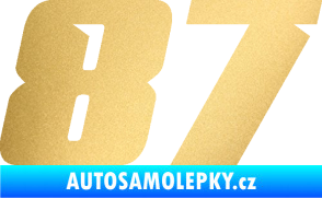 Samolepka Startovní číslo 87 typ 6 zlatá metalíza