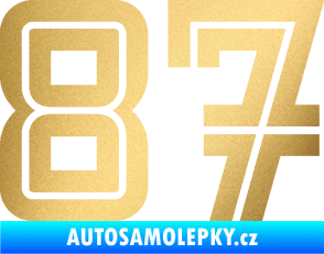 Samolepka Startovní číslo 87 typ 7 zlatá metalíza