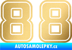 Samolepka Startovní číslo 88 typ 5 zlatá metalíza