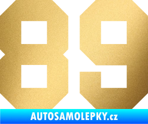 Samolepka Startovní číslo 89 zlatá metalíza