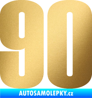 Samolepka Startovní číslo 90 typ 2          zlatá metalíza