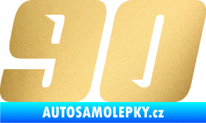 Samolepka Startovní číslo 90 typ 6 zlatá metalíza