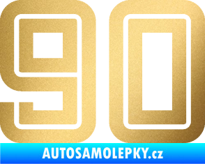 Samolepka Startovní číslo 90 typ 7 zlatá metalíza