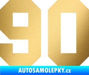 Samolepka Startovní číslo 90 zlatá metalíza