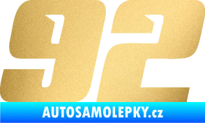 Samolepka Startovní číslo 92 typ 6 zlatá metalíza