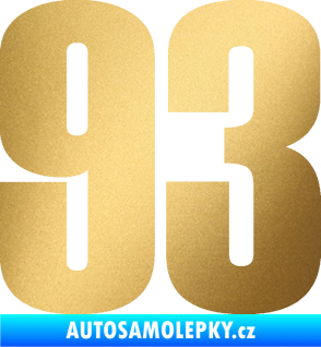 Samolepka Startovní číslo 93 typ 2   zlatá metalíza