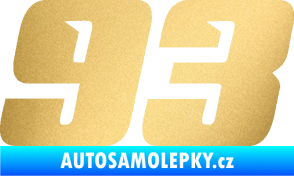 Samolepka Startovní číslo 93 typ 6 zlatá metalíza
