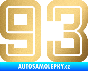 Samolepka Startovní číslo 93 typ 7 zlatá metalíza