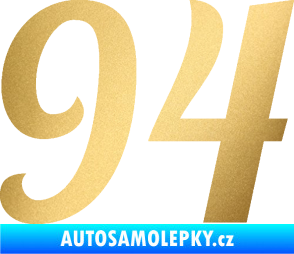 Samolepka Startovní číslo 94 typ 3    zlatá metalíza