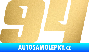 Samolepka Startovní číslo 94 typ 6 zlatá metalíza
