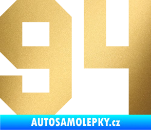 Samolepka Startovní číslo 94 zlatá metalíza