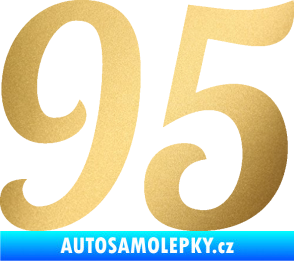 Samolepka Startovní číslo 95 typ 3   zlatá metalíza