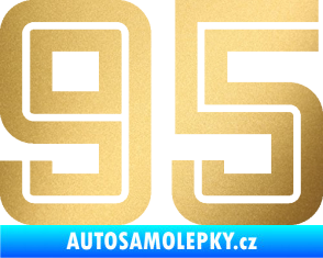 Samolepka Startovní číslo 95 typ 7 zlatá metalíza