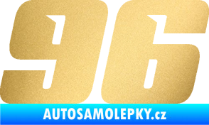 Samolepka Startovní číslo 96 typ 6 zlatá metalíza