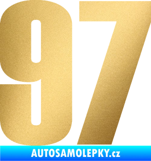 Samolepka Startovní číslo 97 typ 2 zlatá metalíza