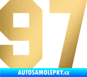 Samolepka Startovní číslo 97 zlatá metalíza